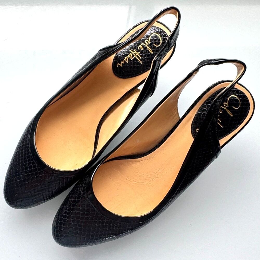 Cole Haan Air Talia Black Leather Slingback Pumps Nike Integration Size 8.5 - Picture 2 of 9